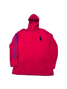 Polo Ralph Lauren 1967 big pony embroidered lightweight hoodie red XXL mens